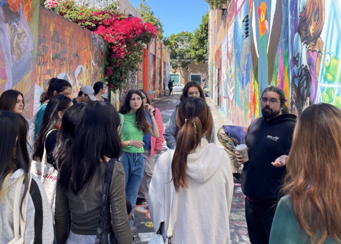 SSWANA Living Community students on a walking tour
