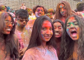 SSWANA Living Community students celebrating holi